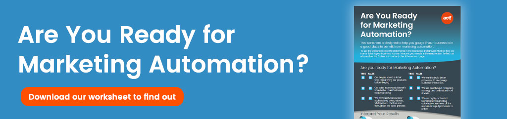 Are you ready for marketing automation? callout that says, Are you ready for marketing automation?